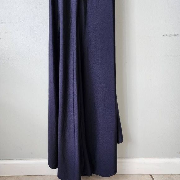 La Femme Strapy Back Ruched Jersey Gown - Picture 7 of 9